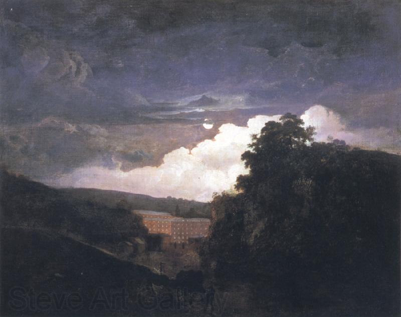 Joseph wright of derby Arkwright's Cotton Mills by Night Norge oil painting art